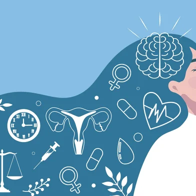 Arte sobre a saúde mental da mulher.<!-- NICAID(16133642) -->