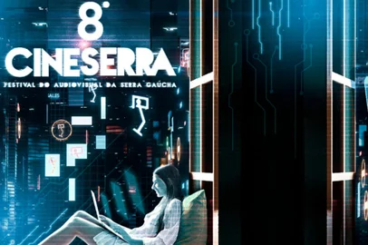 Cartaz da 8ª edição do Festival do Audiovisual da Serra Gaúcha, o CineSerra.<!-- NICAID(14724203) -->