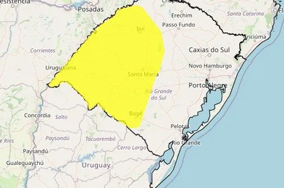 Alerta de tempestade para a metade oeste do RS nesta quinta-feira (27)