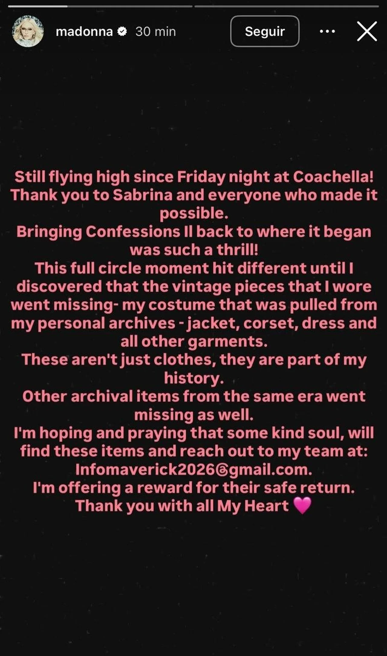 Reprodução/Instagram (@Madonna)