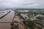 05.09.2023 - VENÂNCIO AIRES, RS, BRASIL - CHUVAS / ENCHENTES / DISTRITO MARIANTE - Fortes temporais antigiram o Rio Grande do Sul no início desta semana, causando transtornos, inundações e deslizamentos de terra. Na imagem, a situação da ponte sobre o Rio Taquari. FOTO: JEFFERSON BOTEGA, AGÊNCIA RBS<!-- NICAID(15531756) -->