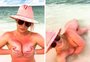 Britney Spears aparece fazendo topless na praia e conta que cortou "todo o cabelo"