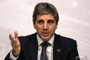 Argentina's Central Bank President Luis Caputo speaks during a press conference offered along with Economy Minister Nicolas Dujovne (out of frame) in the framework of the G20 meeting of Finance Ministers and Central Bank Governors, in Buenos Aires, on July 22, 2018. (Photo by AGUSTIN MARCARIAN / AFP)Editoria: FINLocal: Buenos AiresIndexador: AGUSTIN MARCARIANSecao: macro economicsFonte: AFPFotógrafo: STR<!-- NICAID(15608061) -->
