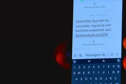 Fraude por SMS: golpistas criam site falso para usar dados e ameaçam cancelamento de CNH<!-- NICAID(15947446) -->