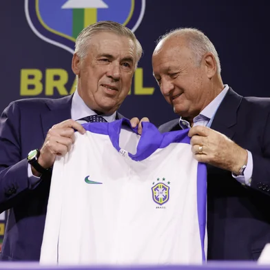 Apresentação Carlo Ancelotti, como Felipão, no Hotel Hyatt na Barra da Tijuca, Rio de Janeiro, nessa segunda-feira 26.05.<!-- NICAID(16046284) -->