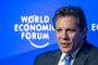 New Brazilian Finance Minister Fernando Haddad speaks during a session of the World Economic Forum (WEF) annual meeting in Davos on January 17, 2023. (Photo by Fabrice COFFRINI / AFP)<!-- NICAID(15324035) -->