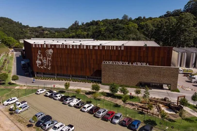 Sede da Cooperativa Vinícola Aurora no Vale dos Vinhedos, em Bento Gonçalves<!-- NICAID(15518320) -->