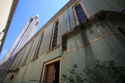 PORTO ALEGRE, RS, BRASIL - 23/02/2024 - Igreja São Geraldo vai completar 100 anos em setembro em meio às obras de revitalização. FOTO: RONALDO BERNARDI, AGÊNCIA RBS<!-- NICAID(15687886) -->