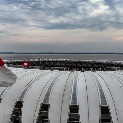 PORTO ALEGRE, RS, BRASIL, 19-08-2025: Imagens áreas do estádio Beira Rio no dia que antecede o confronto decisivo contra o Flamengo pela Copa Libertadores. Foto: Renan Mattos / Agência RBS<!-- NICAID(16105278) -->