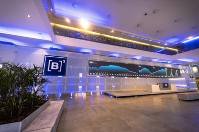 Bolsa de valores do Brasil (B3). Espaço B3 em São Paulo.<!-- NICAID(16265389) -->