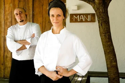 restaurante Maní da chef Helena Rizzo. Os chefes Helena Rizzo e Daniel Redondo