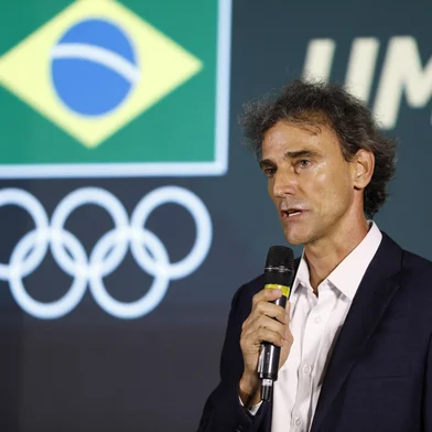 2025.01.30 - Evento de celebraÃ§Ã£o da posse da nova gestÃ£o do COB, realizada no Campo OlÃ­mpico de Golfe, Rio de Janeiro, RJ. Na foto, Emanuel Rego, diretor-geral do COB. Foto: Guito Moreto/COB.<!-- NICAID(15966180) -->