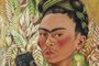 Autorretrato con chango y loro, pintura de Frida Kahlo, no Museo Nacional de Bellas Artes, Buenos Aires, Argentina<!-- NICAID(14977497) -->