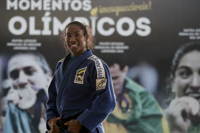 Porto Alegre, RS, Brasil, 13-06-2024: Ketleyn Quadros. Treino aberto na Sogipa com judocas classificados para as Olimpíadas de Paris 2024<!-- NICAID(15788466) -->