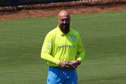 O preparador de goleiro Rogerio Godoy, da SE Palmeiras, durante treinamento, na Universidade da Carolina do Norte. (Foto: Cesar Greco/Palmeiras/by Canon)<!-- NICAID(16059115) -->