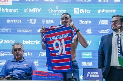 Apresentação de Thiago Galhardo ao Fortaleza FC.<!-- NICAID(15149377) -->
