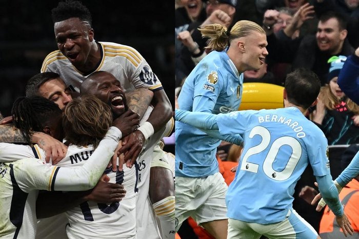 Montagem com fotos de Pierre-Philippe Marcou / AFP e Paul Ellis / AFP