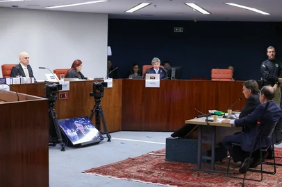 Interrogatórios dos réus da Ação Penal (AP) 2668 -Jair Messias Bolsonaro, diante de Alexandre de Moraes Foto: Fellipe Sampaio/STF<!-- NICAID(16056671) -->