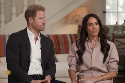 Meghan Markle e príncipe Harry concederam entrevista ao CBS Sunday Morning neste domingo (4).<!-- NICAID(15832672) -->