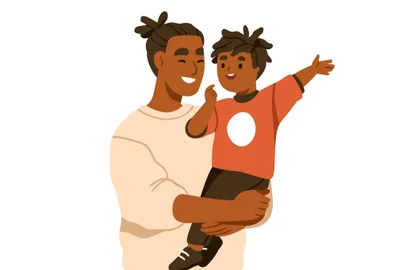 Kid talking with father. Happy excited child boy speaking with dad, laughing. Parent and toddler son, communication, relationship concept. Flat vector illustration isolated on white backgroundViva o pai que entrou de cabeça na vida dos filhos. Foto: Good Studio / stock.adobe.comFonte: 627633749<!-- NICAID(15504231) -->