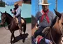 Bebê deixa maternidade a cavalo e vestindo traje típico em Lagoa Vermelha