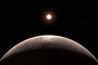 Exoplaneta LHS 475 b e seu sol - Foto: Leah Hustak (STScI)/NASA, ESA, CSA/Divulgação<!-- NICAID(15319735) -->