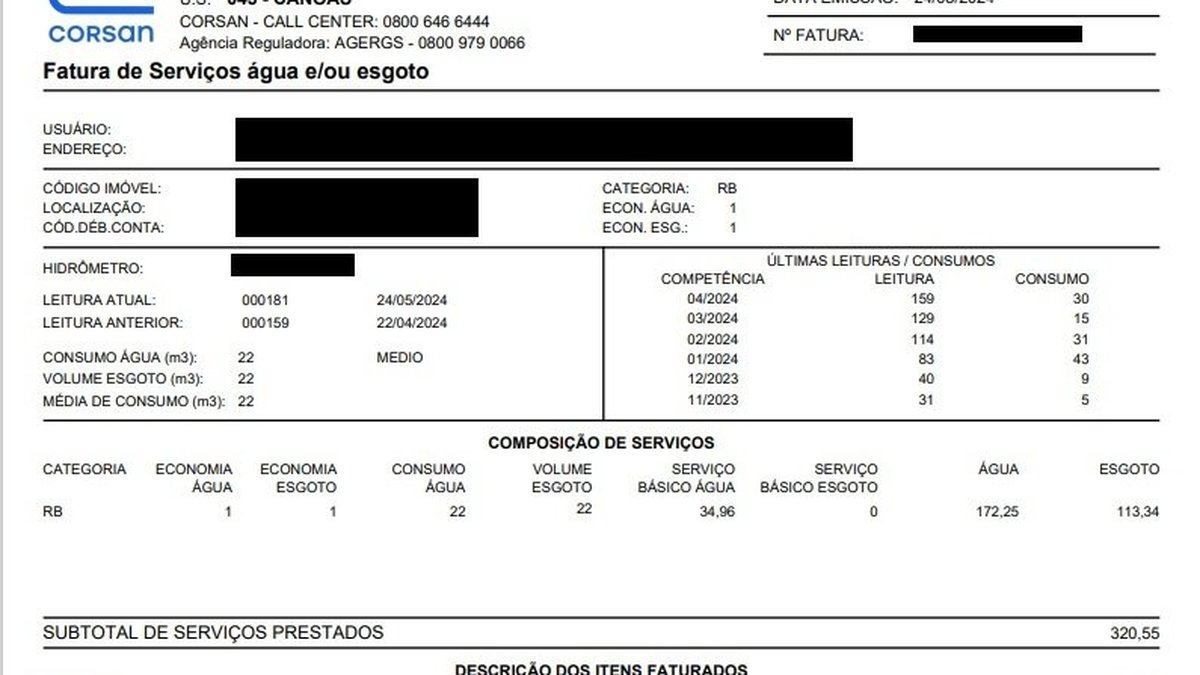 Contas de água da Corsan cobram consumo normal após falta d'água