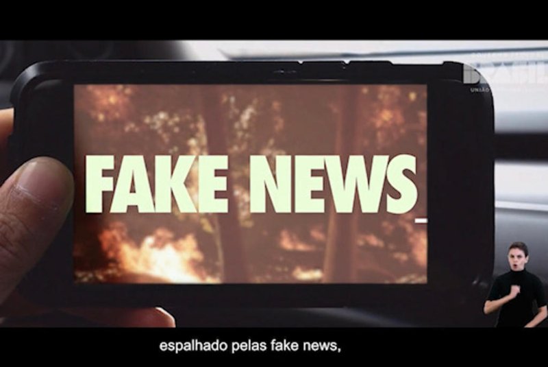 Reprodução de spot publicitário do governo federal com campanha contra fake news<!-- NICAID(15385523) -->