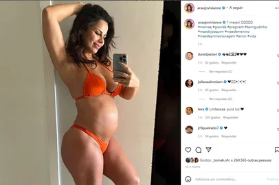 Viviane Araújo grávida de 7 meses