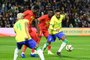 Brazil's Neymar Jr (R) vies with Ghana's Iddrisu Baba during the friendly football match between Brazil and Ghana at the Oceane Stadium in Le Havre, northwestern France on September 23, 2022. (Photo by Damien MEYER / AFP)Editoria: SPOLocal: Le havreIndexador: DAMIEN MEYERSecao: soccerFonte: AFPFotógrafo: STF<!-- NICAID(15215730) -->