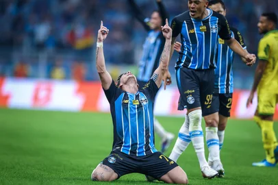 Gremio x MirassolRS - FUTEBOL/COPA DO BRASIL 2026 /GREMIO X MIRASSOL - ESPORTES - Lance da partida entre Gremio e Mirassol disputada na noite desta quarta-feira, na Arena do Gremio, em valida pela Copa do Brasil 2026. FOTO: LUCAS UEBEL/GREMIO FBPAEditoria: SPOLocal: Porto AlegreIndexador: Lucas UebelSecao: futebolFonte: Gremio.netFotógrafo: Gremio x Mirassol<!-- NICAID(16341022) -->