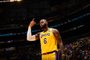 Houston Rockets v Los Angeles LakersLOS ANGELES, CA - NOVEMBER 2: LeBron James #6 of the Los Angeles Lakers looks on during the game against the Houston Rockets on November 2, 2021 at STAPLES Center in Los Angeles, California. NOTE TO USER: User expressly acknowledges and agrees that, by downloading and/or using this Photograph, user is consenting to the terms and conditions of the Getty Images License Agreement. Mandatory Copyright Notice: Copyright 2021 NBAE   Adam Pantozzi/NBAE via Getty Images/AFP (Photo by Adam Pantozzi / NBAE / Getty Images / Getty Images via AFP)Editoria: SPOLocal: Los AngelesIndexador: ADAM PANTOZZISecao: basketballFonte: NBAE / Getty Images<!-- NICAID(14931378) -->