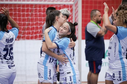 Celemaster, de Uruguaiana, na Taça Brasil de futsal feminino em 2023.
