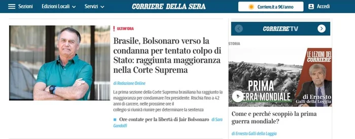 Corriere Della Sera / Reprodução