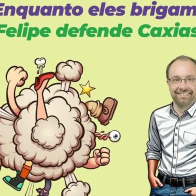 Montagem publicada no perfil do Felipe Gremelmaier (MDB) após a briga entre Adiló Didomenico (PSDB) e Maurício Scalco (PL). <!-- NICAID(15874284) -->