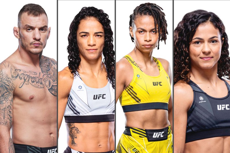 Renato Moicano, Viviane Araújo, Natália Silva e Luana Dread estão confirmados para o UFC, em Las Vegas. - UFC/Divulgação<!-- NICAID(15667715) -->
