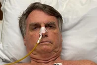 Jair Bolsonaro compartilha foto internado no hospital, em Brasília<!-- NICAID(16020306) -->