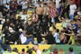 Fans of Argentina clash with Brazilian police before the start of the 2026 FIFA World Cup South American qualification football match between Brazil and Argentina at Maracana Stadium in Rio de Janeiro, Brazil, on November 21, 2023. (Photo by CARL DE SOUZA / AFP)Editoria: SPOLocal: Rio de JaneiroIndexador: CARL DE SOUZASecao: soccerFonte: AFPFotógrafo: STF<!-- NICAID(15604945) -->