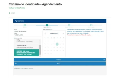 Alternativa a longas filas, agendamento para emissão da carteira de identidade no RS está sobrecarregado e sem datas livres - Foto: IGP-RS/Reprodução<!-- NICAID(15648647) -->