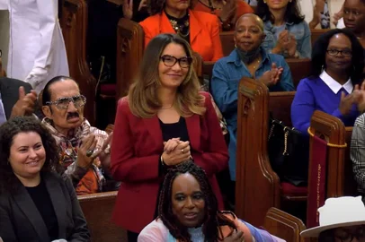 Janja participa de culto em igreja batista de Nova York<!-- NICAID(16130546) -->