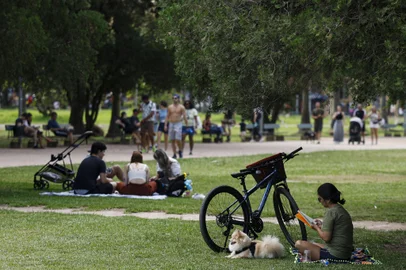Porto Alegre, RS, Brasil, 12-01-2025: Domingo de sol e calor no Parque Farroupilha (Redenção). Foto: Mateus Bruxel / Agência RBS<!-- NICAID(15952010) -->