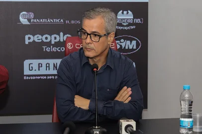 Ulisses Castro / Agencia RBS CAXIAS DO SUL, RS, BRASIL. SER Caxias apresentou o técnico Fernando Marchiori para comandar o time na temporada 2026. Na foto, Léo Franco (executivo).<!-- NICAID(16159474) -->