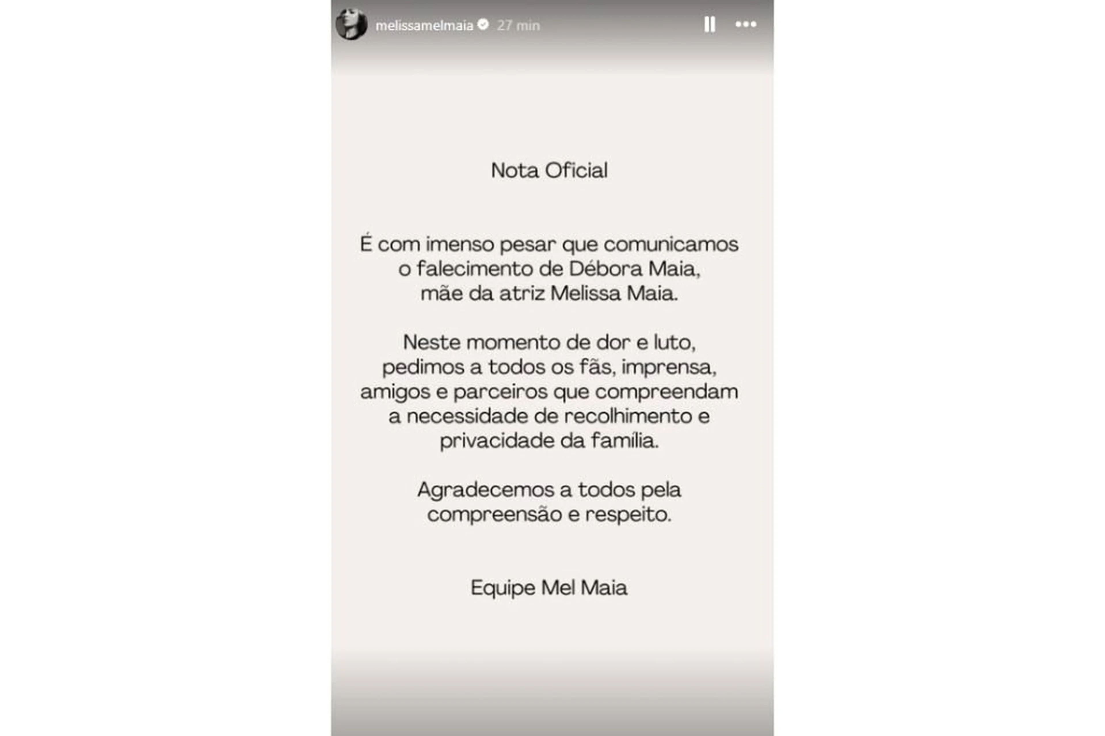 Reprodução/@melissamelmaia