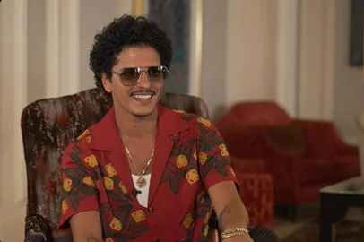 Bruno Mars em entrevista ao Fantástico, que foi ao ar neste domingo. Cantor volta ao Brasil para quatro shows em outubro.<!-- NICAID(15755505) -->