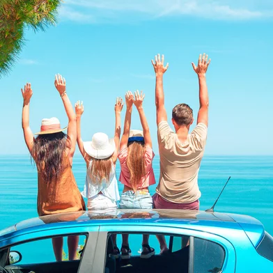 Family on summer vacation traveling by car<!-- NICAID(15946279) -->