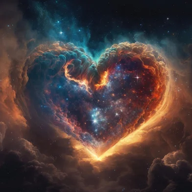 Heart made of nebula clouds, Generative AIastrologia, signo, horóscopoHeart made of nebula clouds and stars, Generative AIFonte: 580858093<!-- NICAID(15491495) -->