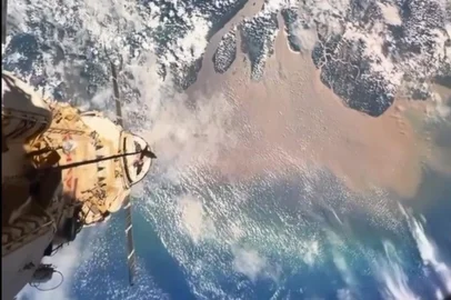 Imagem da foz do Rio Amazonas vista por satélite.<!-- NICAID(15192322) -->