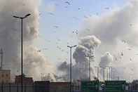 A plume of smoke rises after a strike on the Iranian capital of Tehran on March 5, 2026. Israel pounded Tehran with fresh strikes and Iran targeted Kurdish guerilla groups in Iraq on March 5 as a spiralling war in the Middle East engulfed the entire region. (Photo by Atta KENARE / AFP)<!-- NICAID(16238964) -->