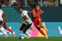 USA's defender #04 Naomi Girma (L) and Portugal's forward #10 Jessica Silva vie for the ball during the Australia and New Zealand 2023 Women's World Cup Group E football match between Portugal and the United States at Eden Park in Auckland on August 1, 2023. (Photo by Saeed KHAN / AFP)<!-- NICAID(15497158) -->