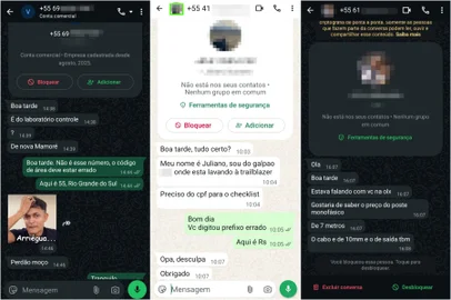 Mensagens por engano por causa do DDD errado para moradores da região de Santa Maria
